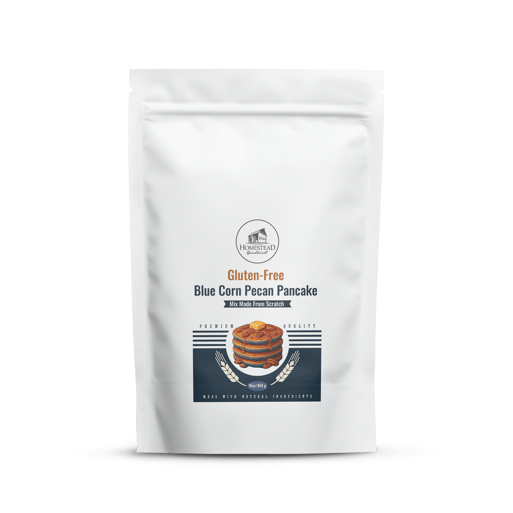 Gluten - Free Blue Corn Pecan Pancake Mix - Homestead Gristmill