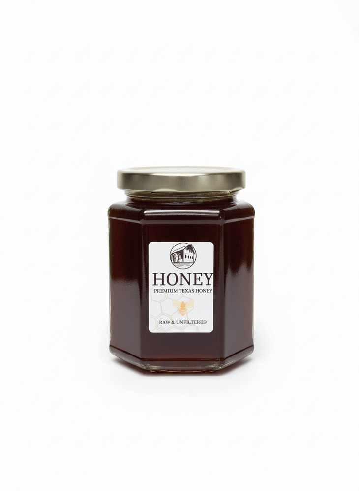 Raw Honey, 9 oz. Hex Jar - Homestead Gristmill